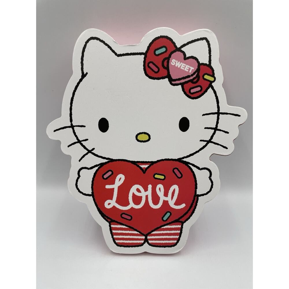 NEW Hello Kitty Wood Plaque Sign Wall Home Decor Love Valentine's Day